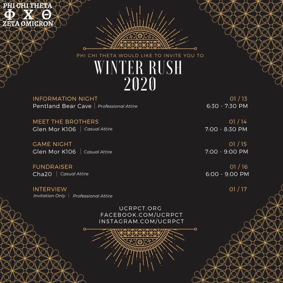 UCR PCT Winter 2020 Rush